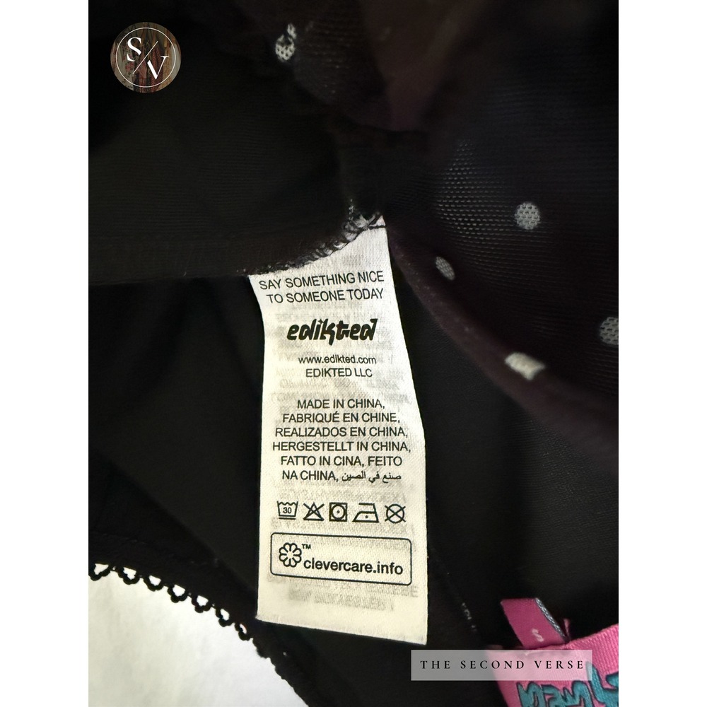 Edikted Marcella Wide Strap Mesh Corset Top Black White Polka Dot S16840 Size Sm - Picture 10 of 11